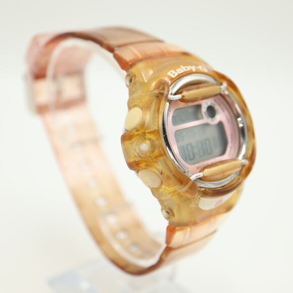 Casio Baby G Shock Yellow Pink Clear Digital Watch 44mm Alarm Chrono New Battery main image 8